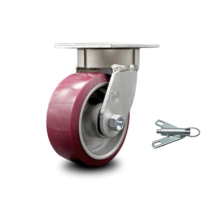 Service Caster 5 Inch Kingpinless Poly on Aluminum Wheel Swivel Caster with Swivel Lock SCC SCC-KP30S520-PAR-BSL